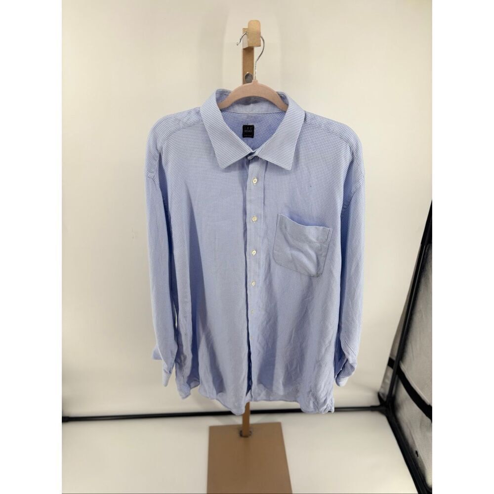 Ike Behar Blue Button Down Dress Shirt Size 17.5/33